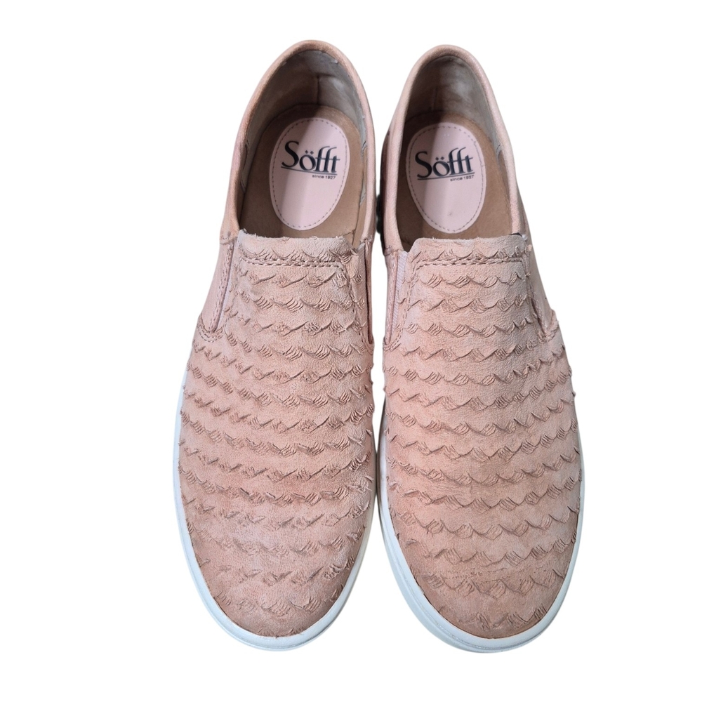 Söfft Blush Pink Slip-On Distressed Sneakers Leather Textured Spring Size 8
